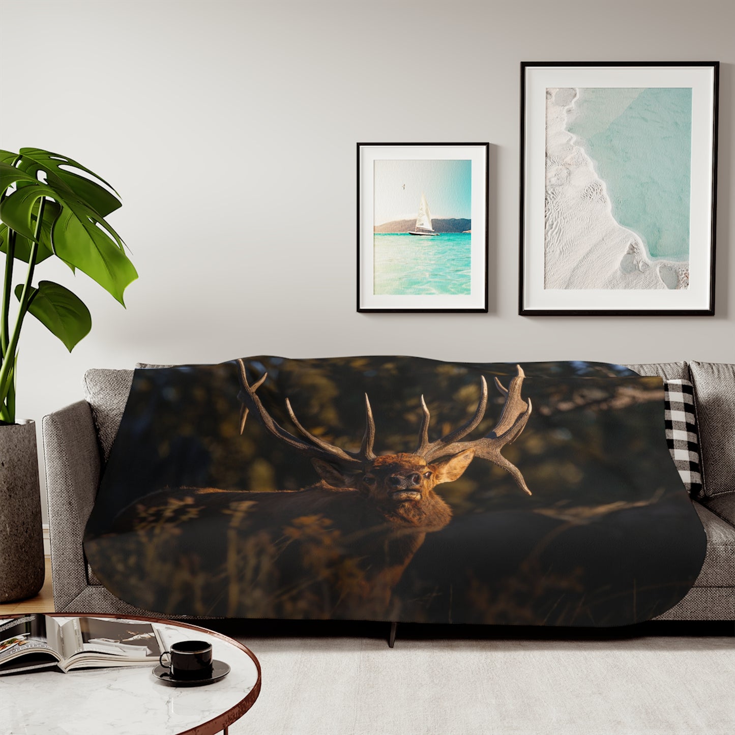 "DROPTINE" BULL ELK - FLEECE BLANKET