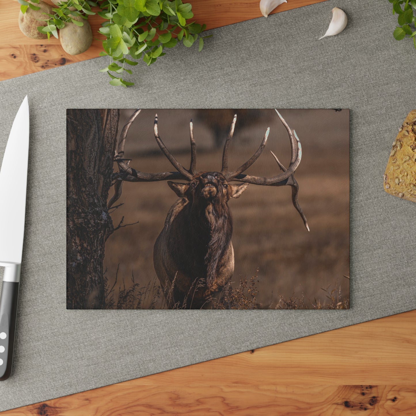 "ATTITUDE" BULL ELK - CUTTING BOARD