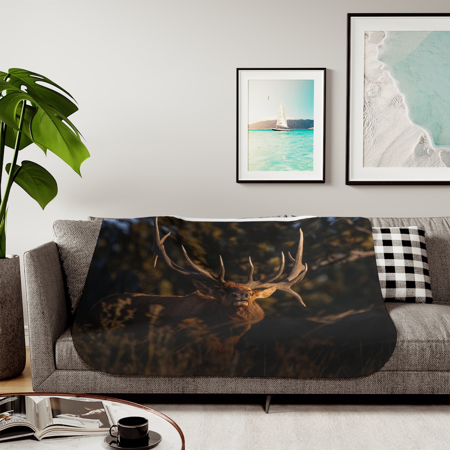 "DROPTINE" BULL ELK - FLEECE BLANKET