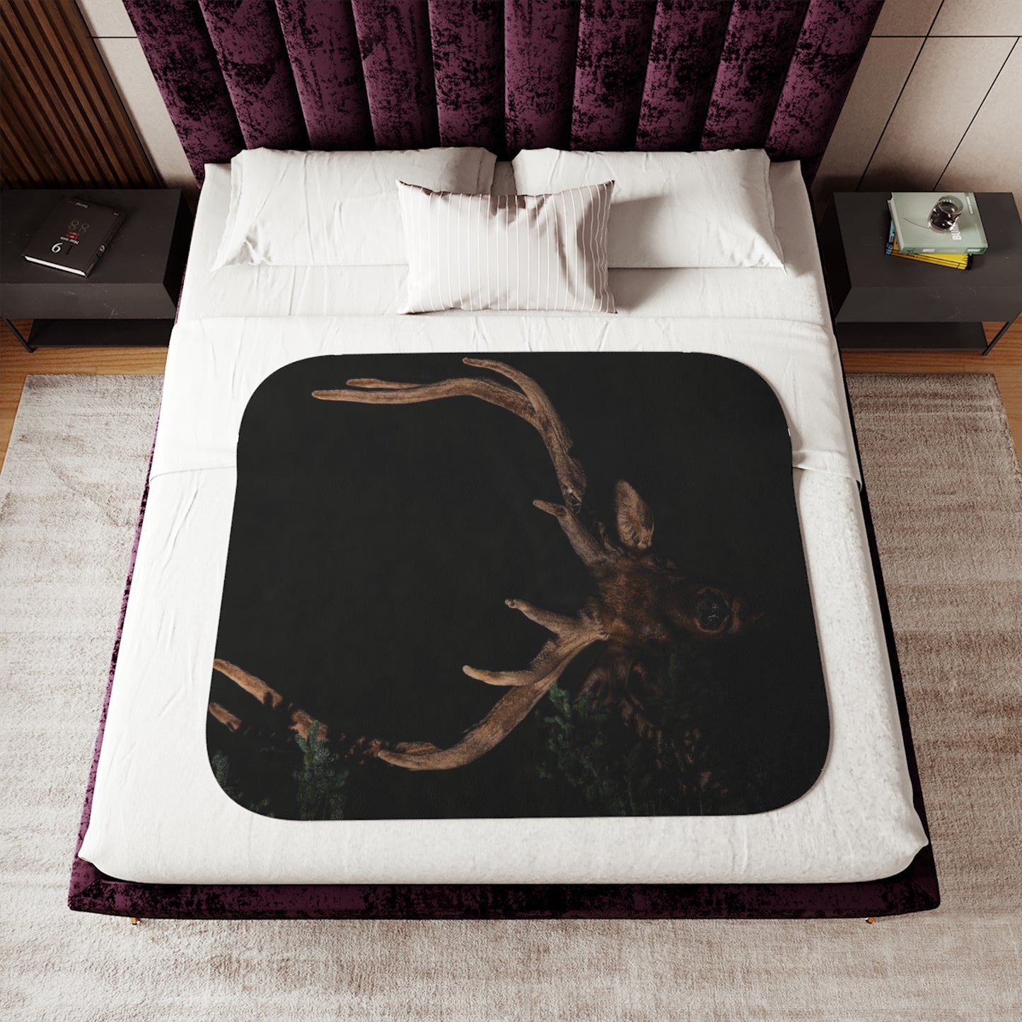 "OUT OF DARKNESS" BULL ELK - FLEECE BLANKET