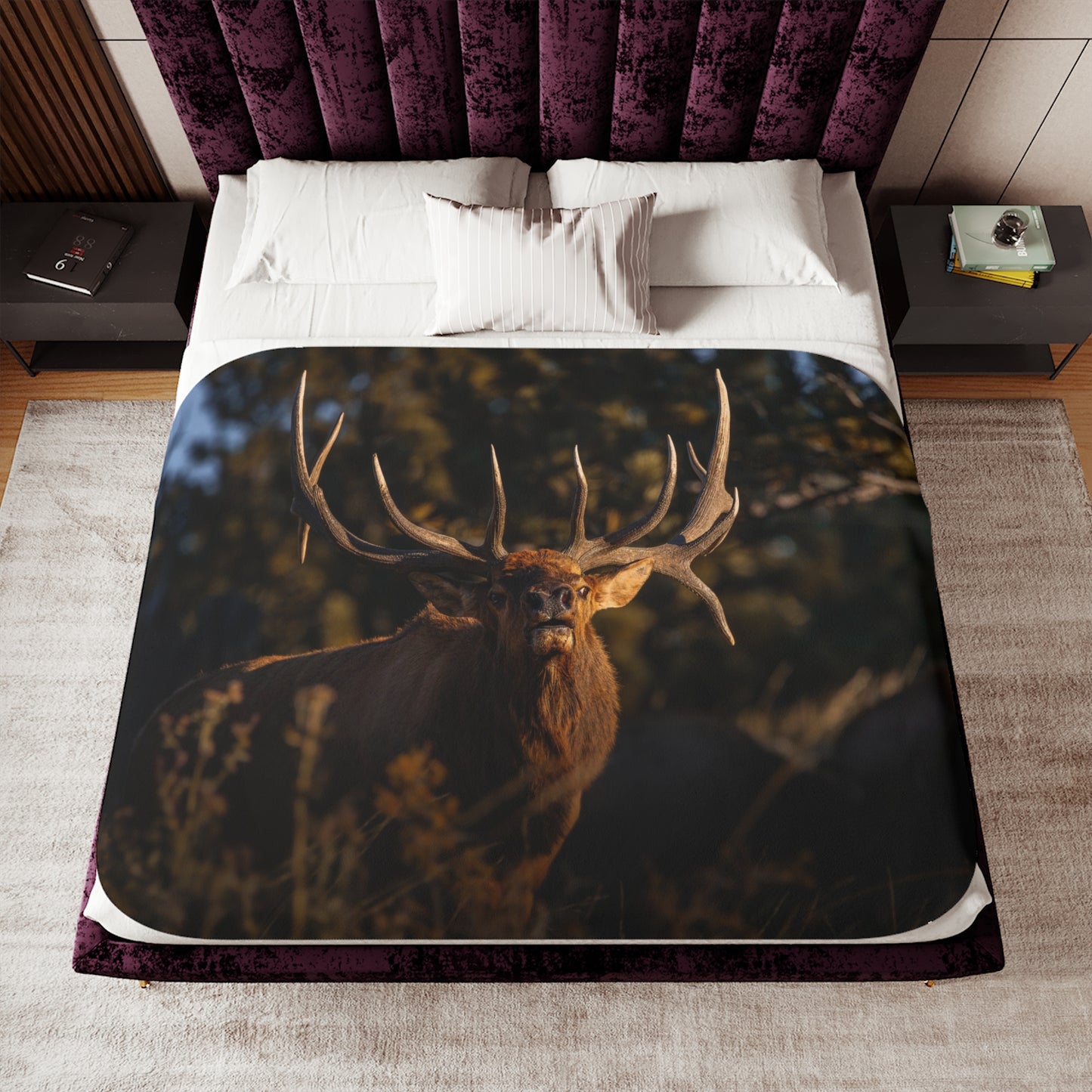 "DROPTINE" BULL ELK - FLEECE BLANKET