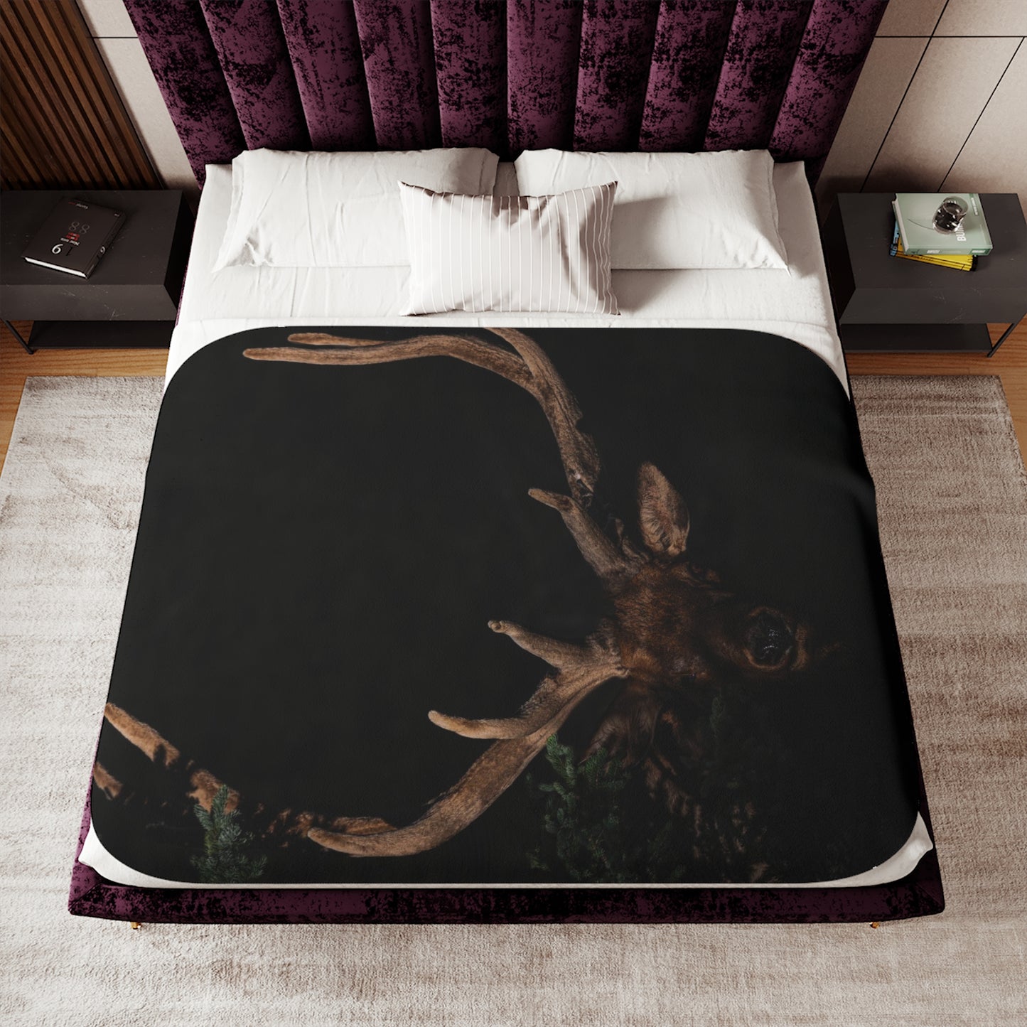 "OUT OF DARKNESS" BULL ELK - FLEECE BLANKET