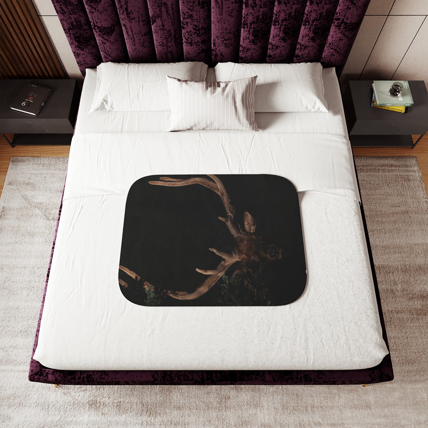 "OUT OF DARKNESS" BULL ELK - FLEECE BLANKET