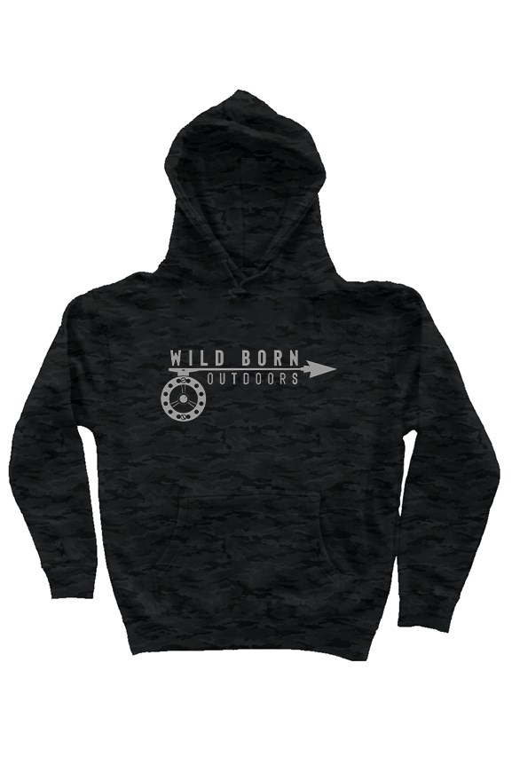 WILD BORN OUTDOORS LOGO HOODIE - BLACK CAMO