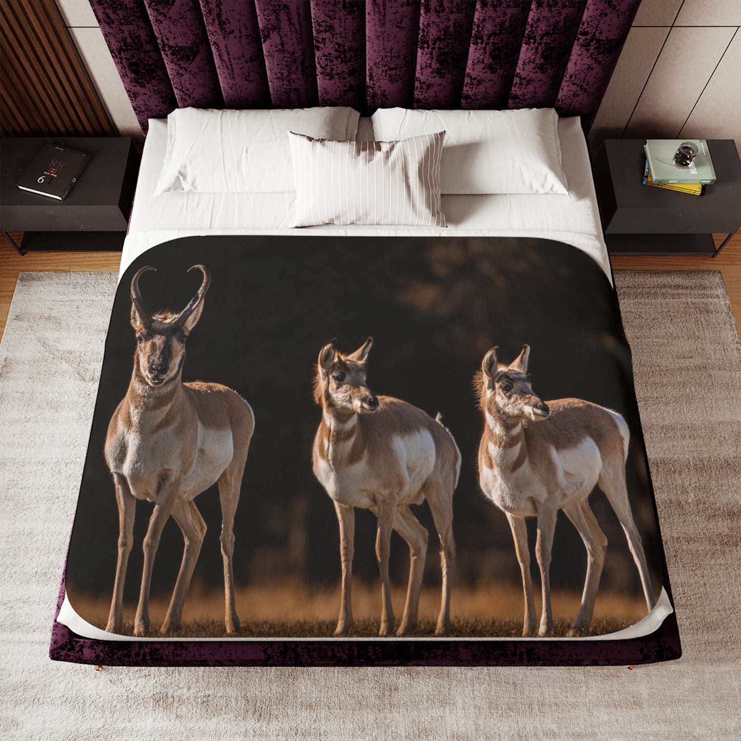 "FAMILY OF THREE" PRONGHORN - FLEECE BLANKET