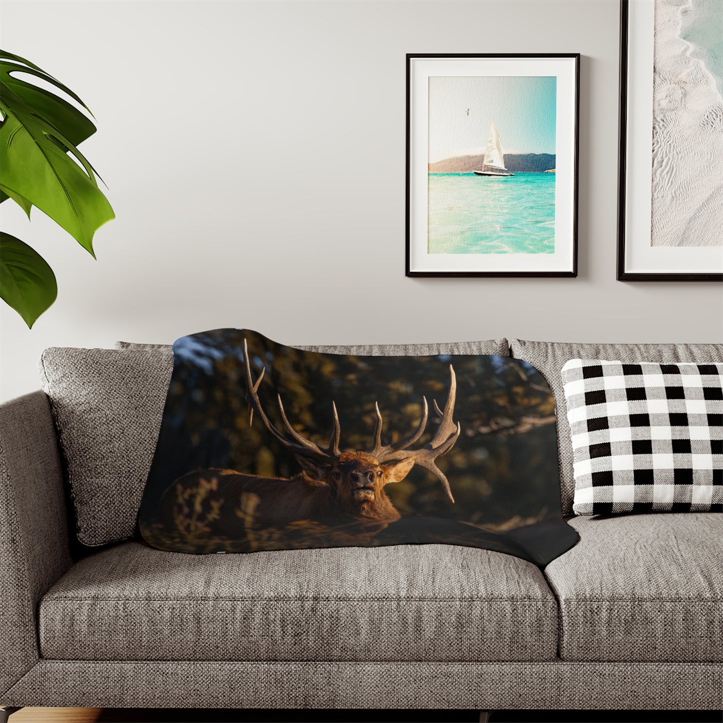 "DROPTINE" BULL ELK - FLEECE BLANKET