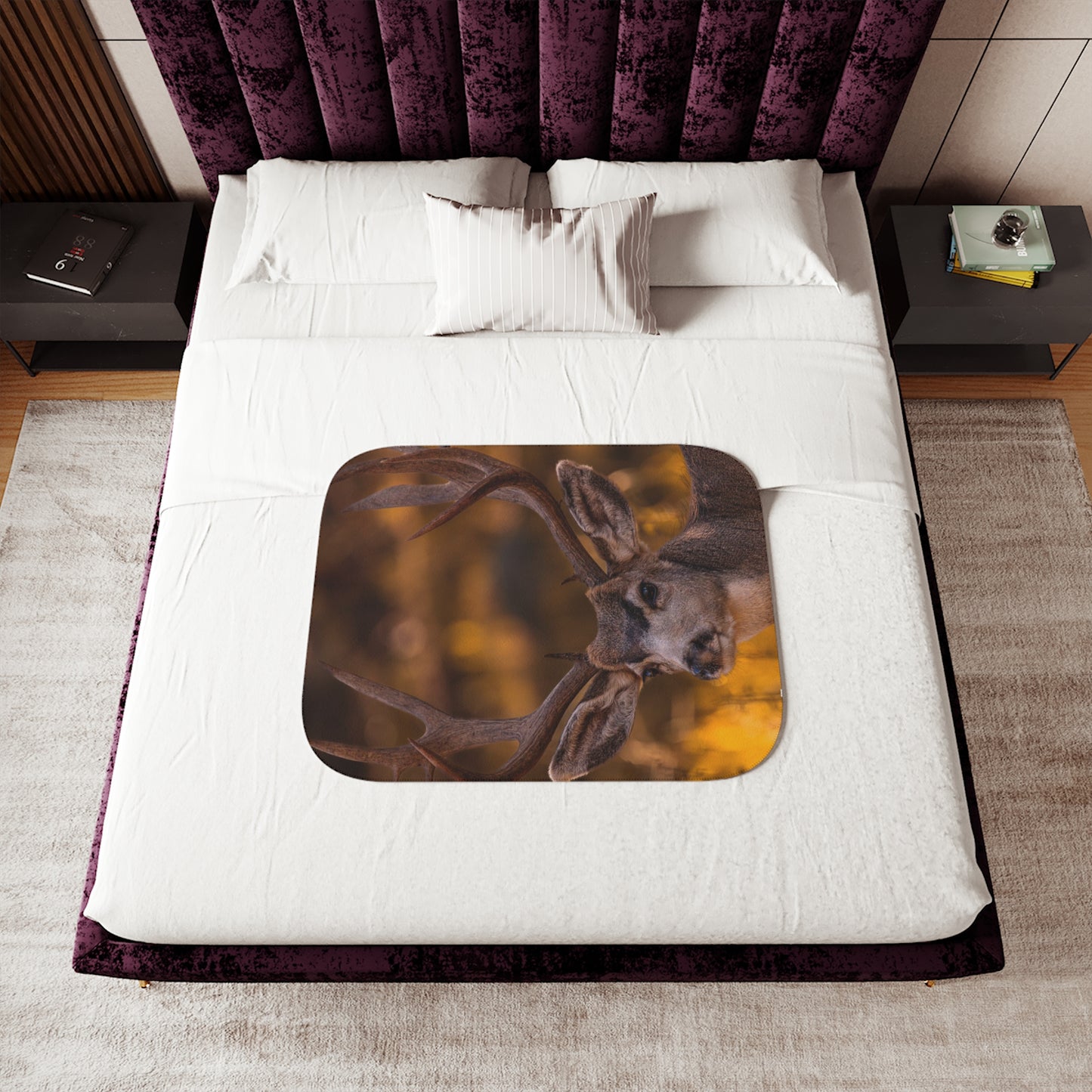 "NOVEMBER GOLD" BUCK MULE DEER - FLEECE BLANKET