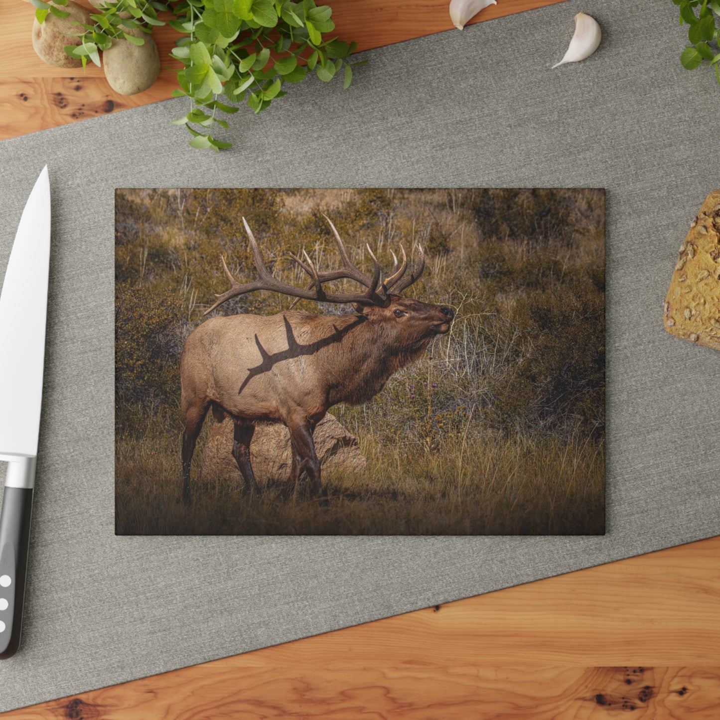 "TATTED" BULL ELK CUTTING BOARD