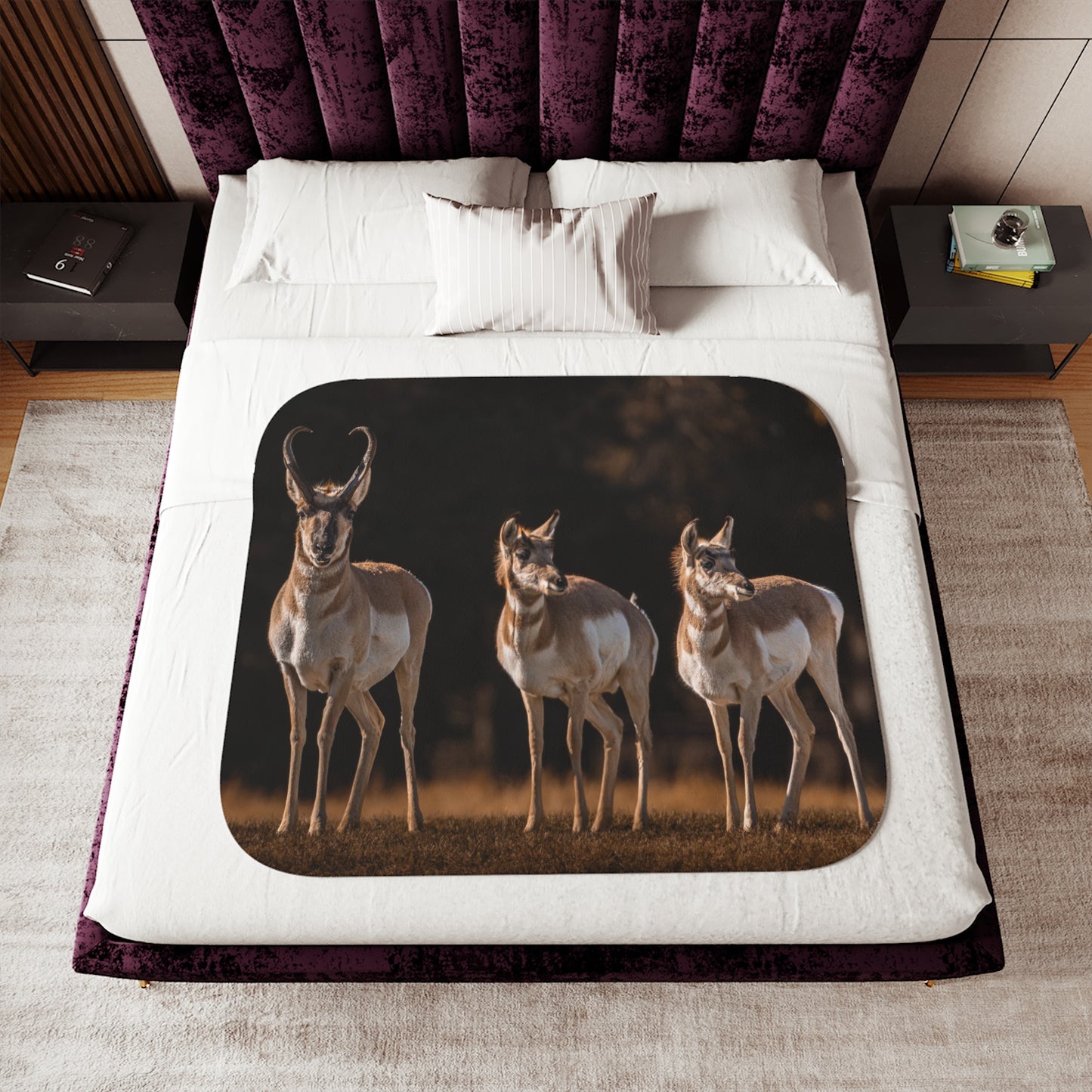 "FAMILY OF THREE" PRONGHORN - FLEECE BLANKET